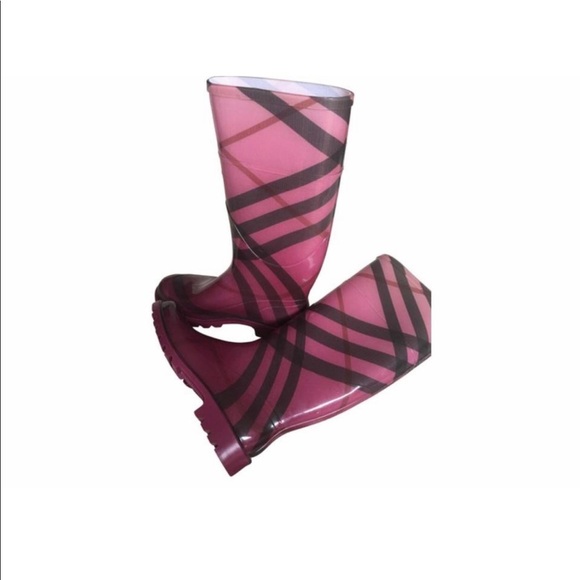 Burberry Ombre Raspberry Rain Boots/Booties - Picture 1 of 6